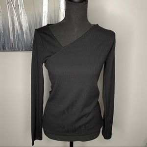 Express Black Wrap Top